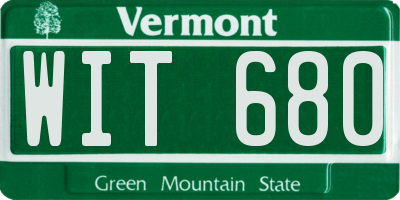 VT license plate WIT680