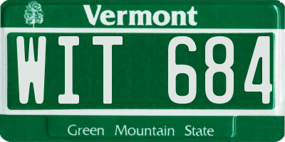 VT license plate WIT684