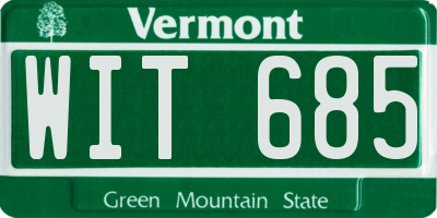 VT license plate WIT685