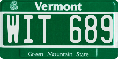 VT license plate WIT689