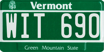 VT license plate WIT690