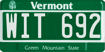 VT license plate WIT692