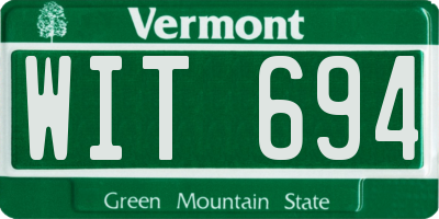 VT license plate WIT694