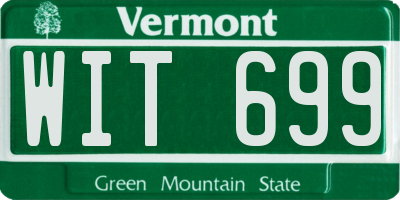 VT license plate WIT699