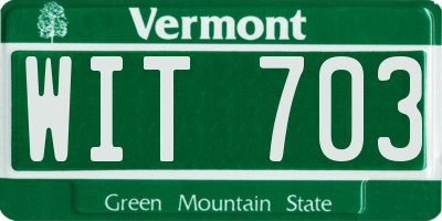 VT license plate WIT703