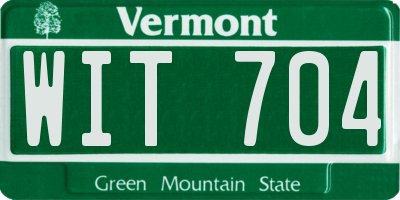 VT license plate WIT704