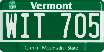 VT license plate WIT705
