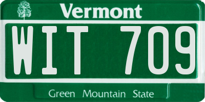 VT license plate WIT709