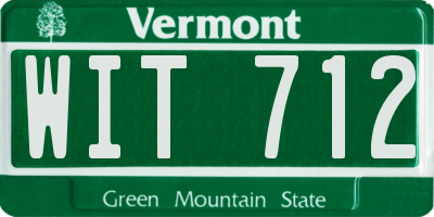 VT license plate WIT712