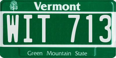 VT license plate WIT713