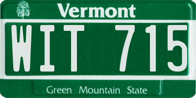 VT license plate WIT715