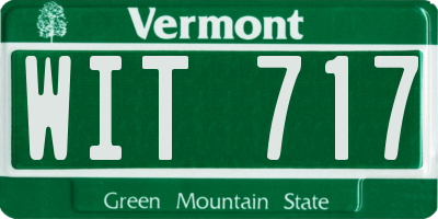 VT license plate WIT717