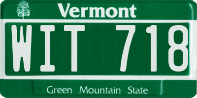 VT license plate WIT718