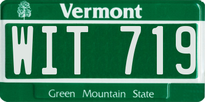 VT license plate WIT719
