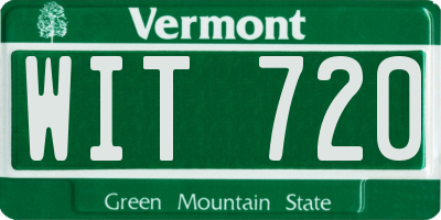 VT license plate WIT720