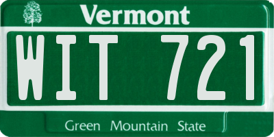 VT license plate WIT721