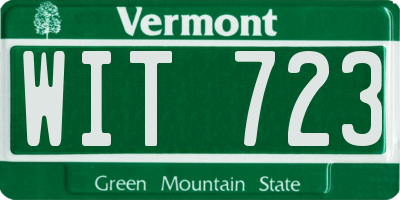 VT license plate WIT723