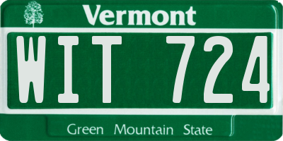 VT license plate WIT724