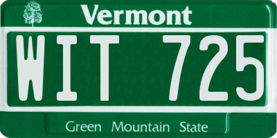 VT license plate WIT725