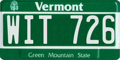 VT license plate WIT726