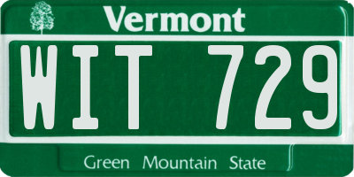 VT license plate WIT729