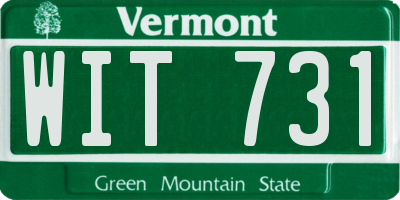 VT license plate WIT731