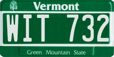 VT license plate WIT732