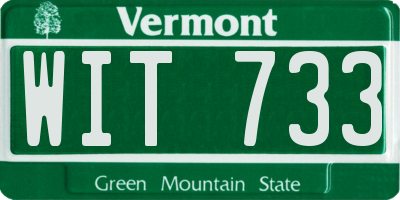VT license plate WIT733