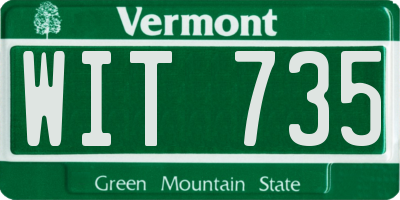 VT license plate WIT735