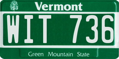 VT license plate WIT736