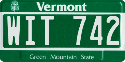 VT license plate WIT742