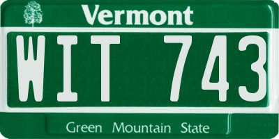 VT license plate WIT743