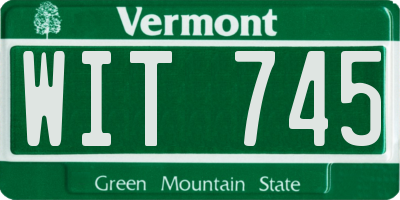 VT license plate WIT745