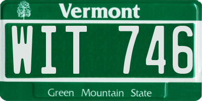 VT license plate WIT746