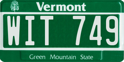 VT license plate WIT749