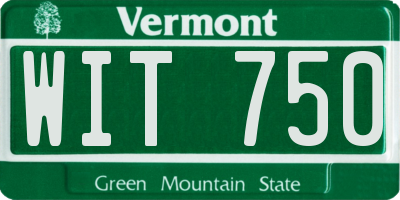 VT license plate WIT750