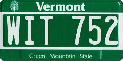 VT license plate WIT752