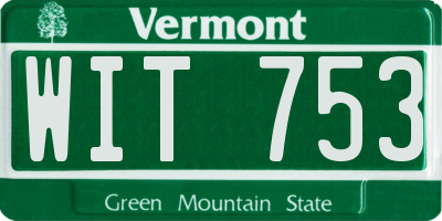 VT license plate WIT753
