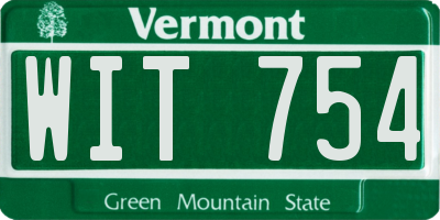 VT license plate WIT754