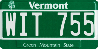 VT license plate WIT755