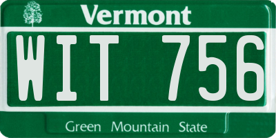 VT license plate WIT756