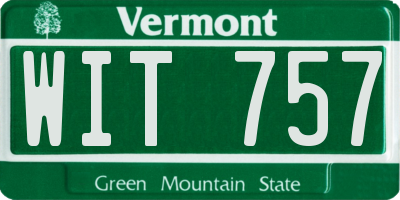 VT license plate WIT757