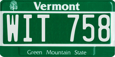 VT license plate WIT758