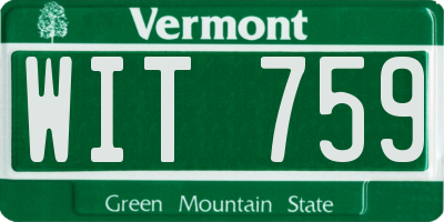 VT license plate WIT759