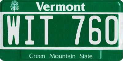 VT license plate WIT760