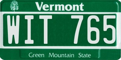 VT license plate WIT765