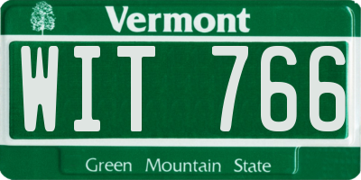 VT license plate WIT766