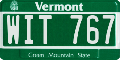 VT license plate WIT767
