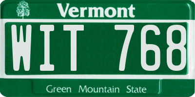 VT license plate WIT768