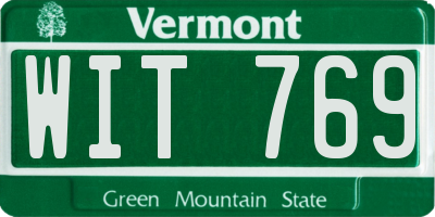 VT license plate WIT769
